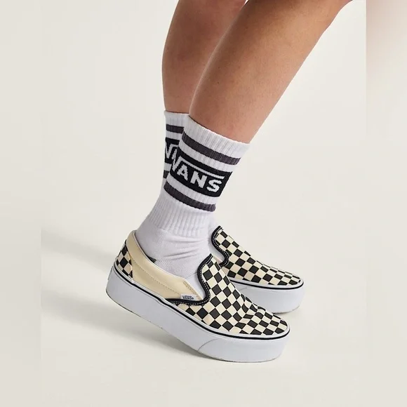 VANS Drop V Men’s Crew Socks in Black/ White/ Grey M9.5-13 W11-14.5 - Picture 1 of 4